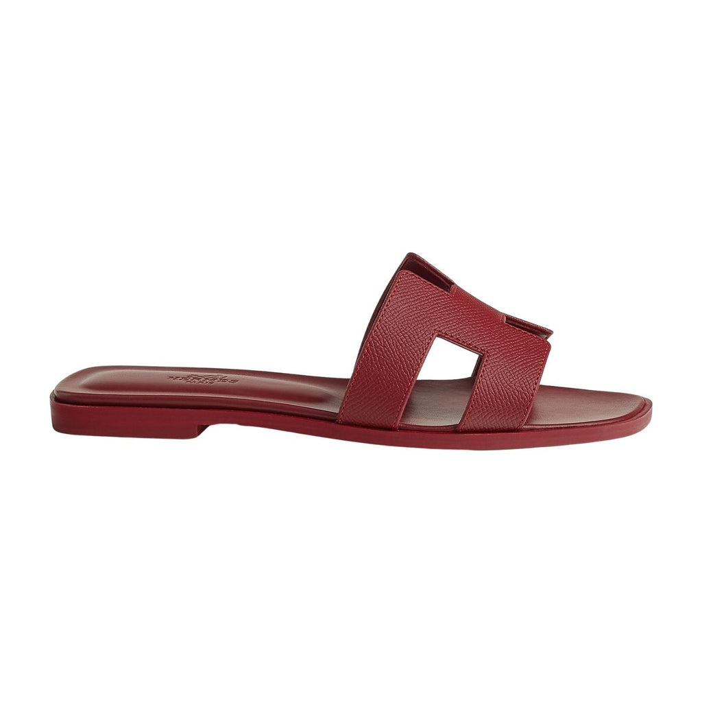Hermes Oran Sandal Rouge Box Calfskin Leather