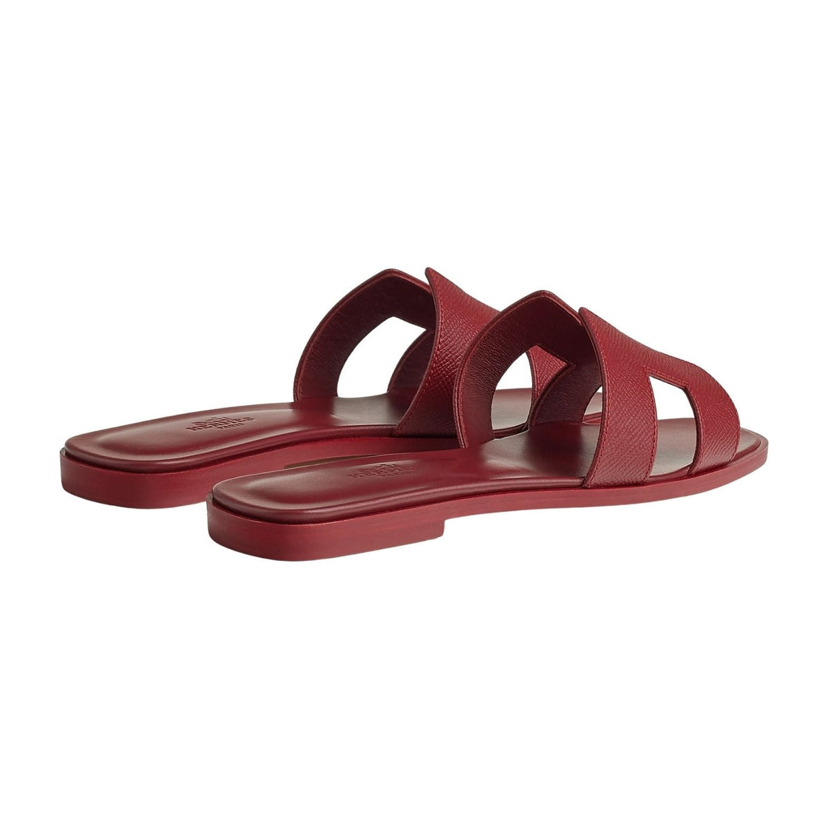 Hermes Oran Sandal Rouge Box Calfskin Leather