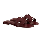 Hermes Oran Sandal Rouge H Box Calfskin Leather