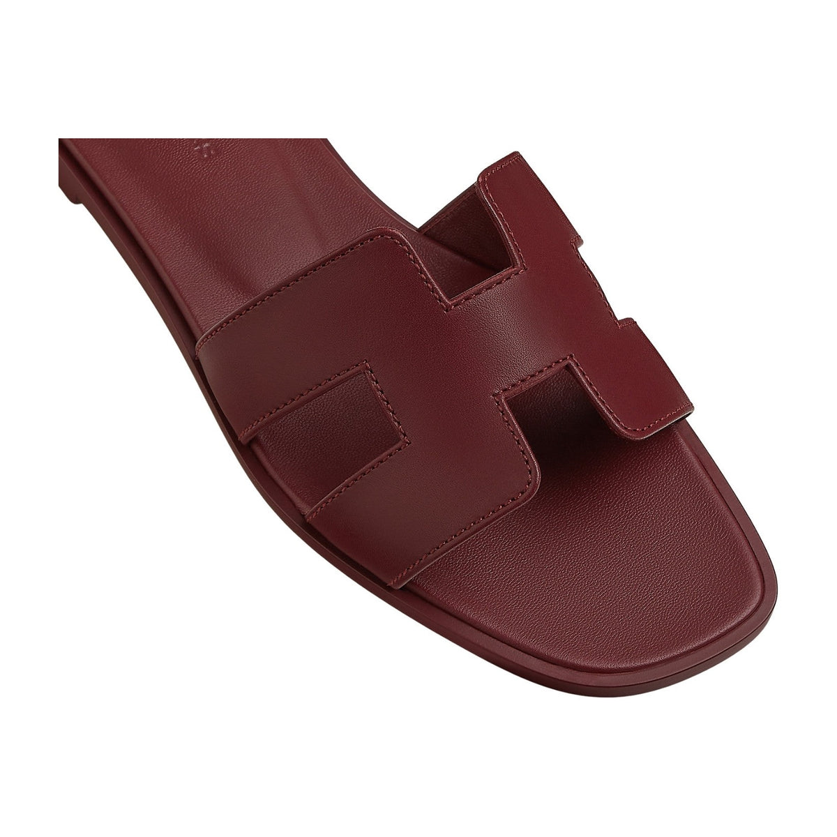 Hermes Oran Sandal Rouge H Box Calfskin Leather