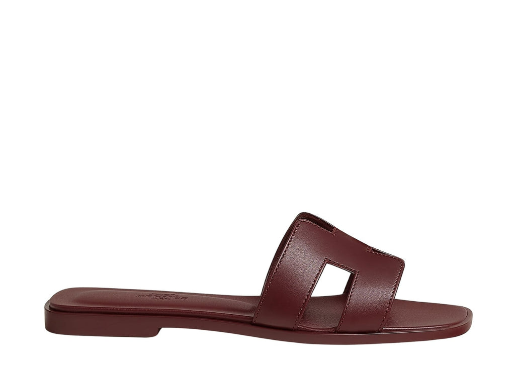 Hermes Oran Sandal Rouge H Box Calfskin Leather