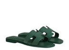 Hermes Oran Sandal Vert Box Calfskin Leather