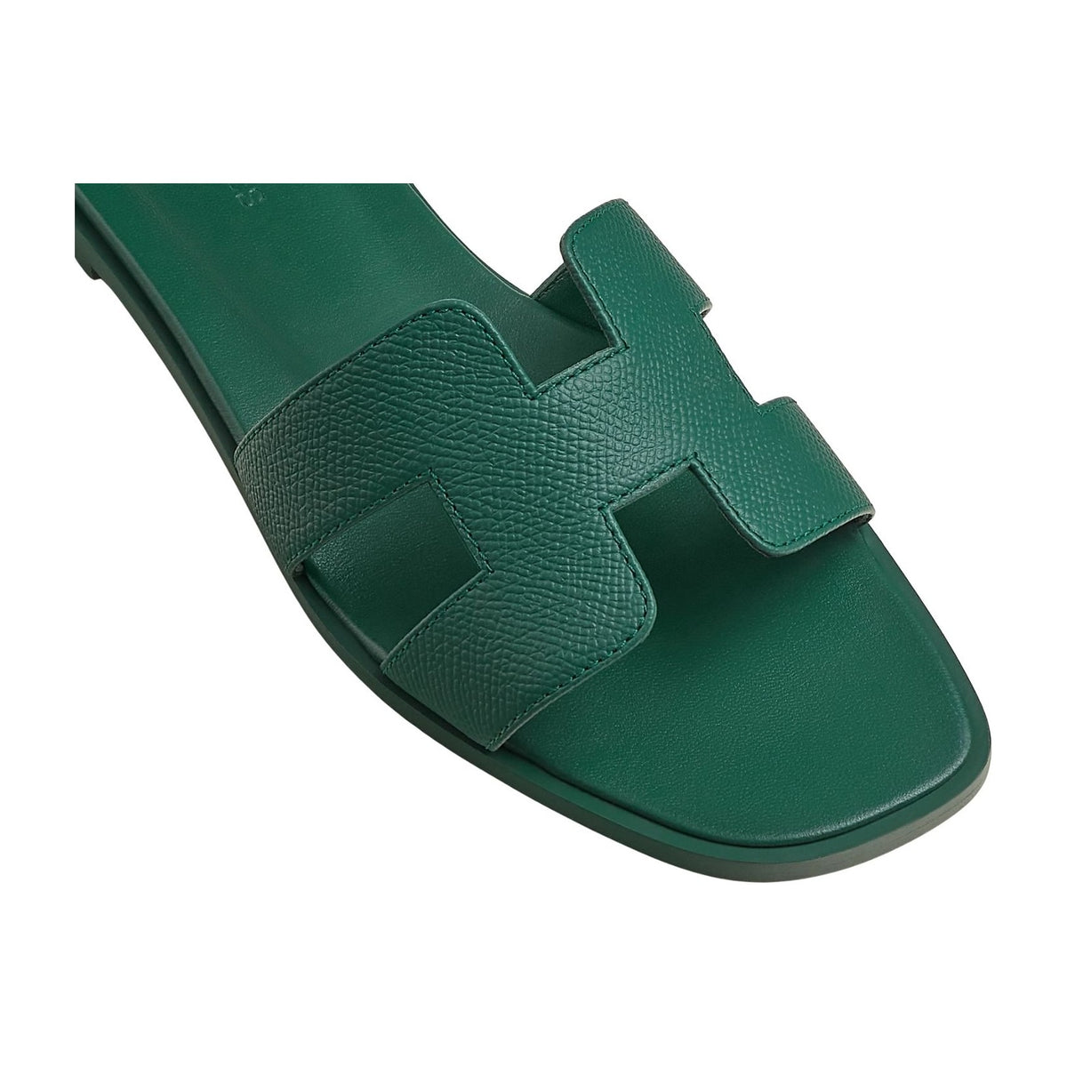 Hermes Oran Sandal Vert Oyat Box Calfskin Leather