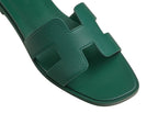 Hermes Oran Sandal Vert Oyat Box Calfskin Leather