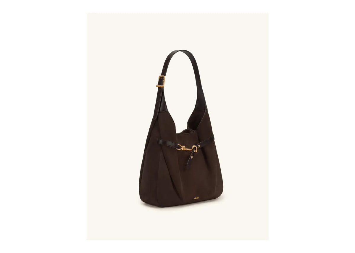 JW PEI Alina Faux Suede Hobo Bag Chocolate Brown