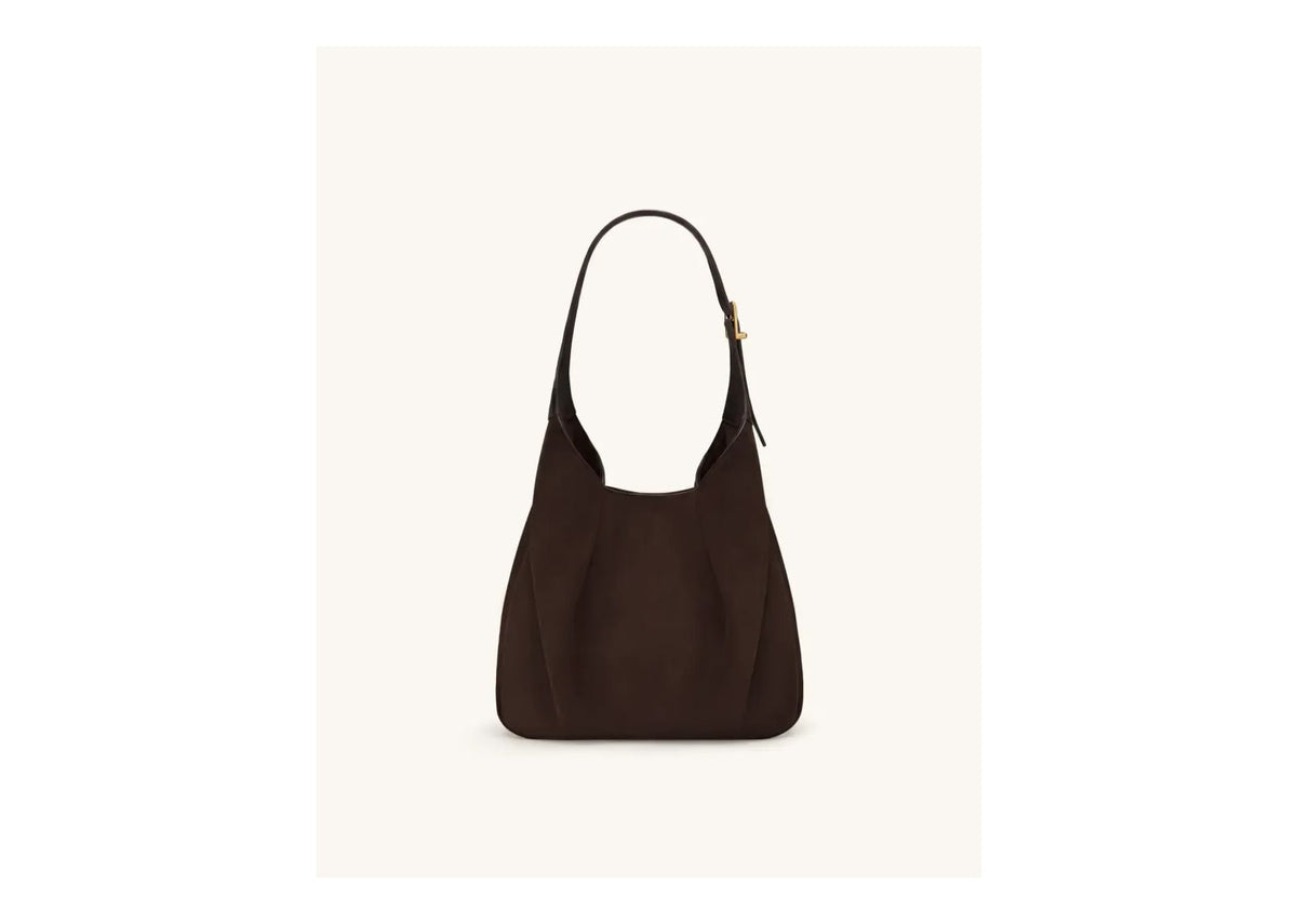 JW PEI Alina Faux Suede Hobo Bag Chocolate Brown