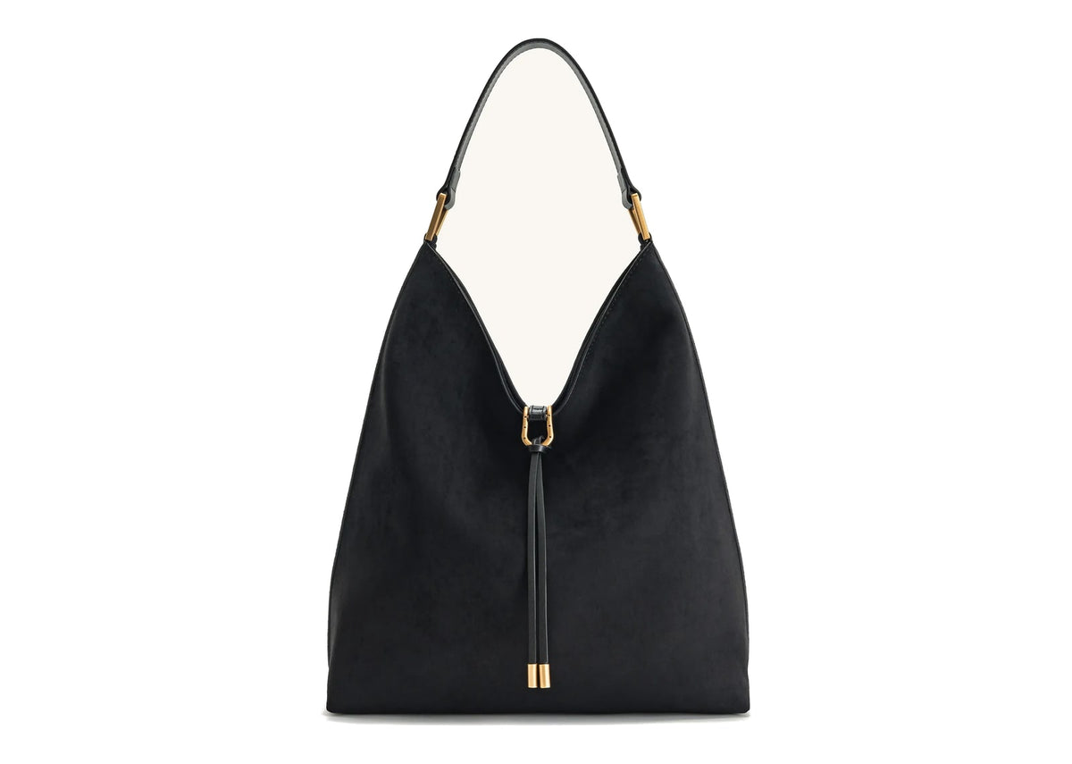 JW PEI Aria Faux Suede Shoulder Bag Black