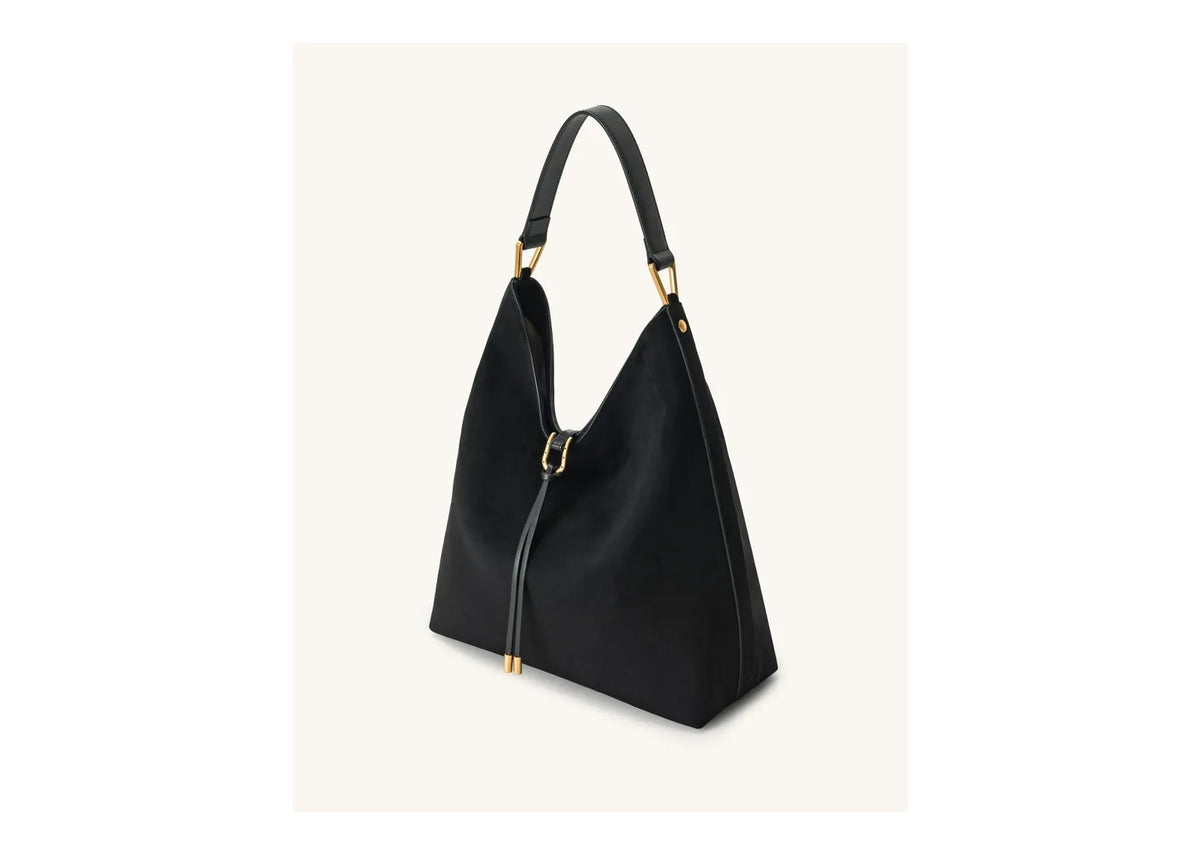 JW PEI Aria Faux Suede Shoulder Bag Black