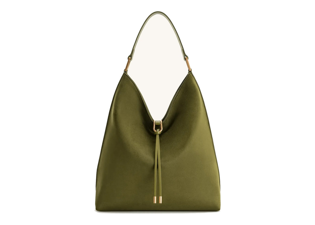 JW PEI Aria Faux Suede Shoulder Bag Dark Olive