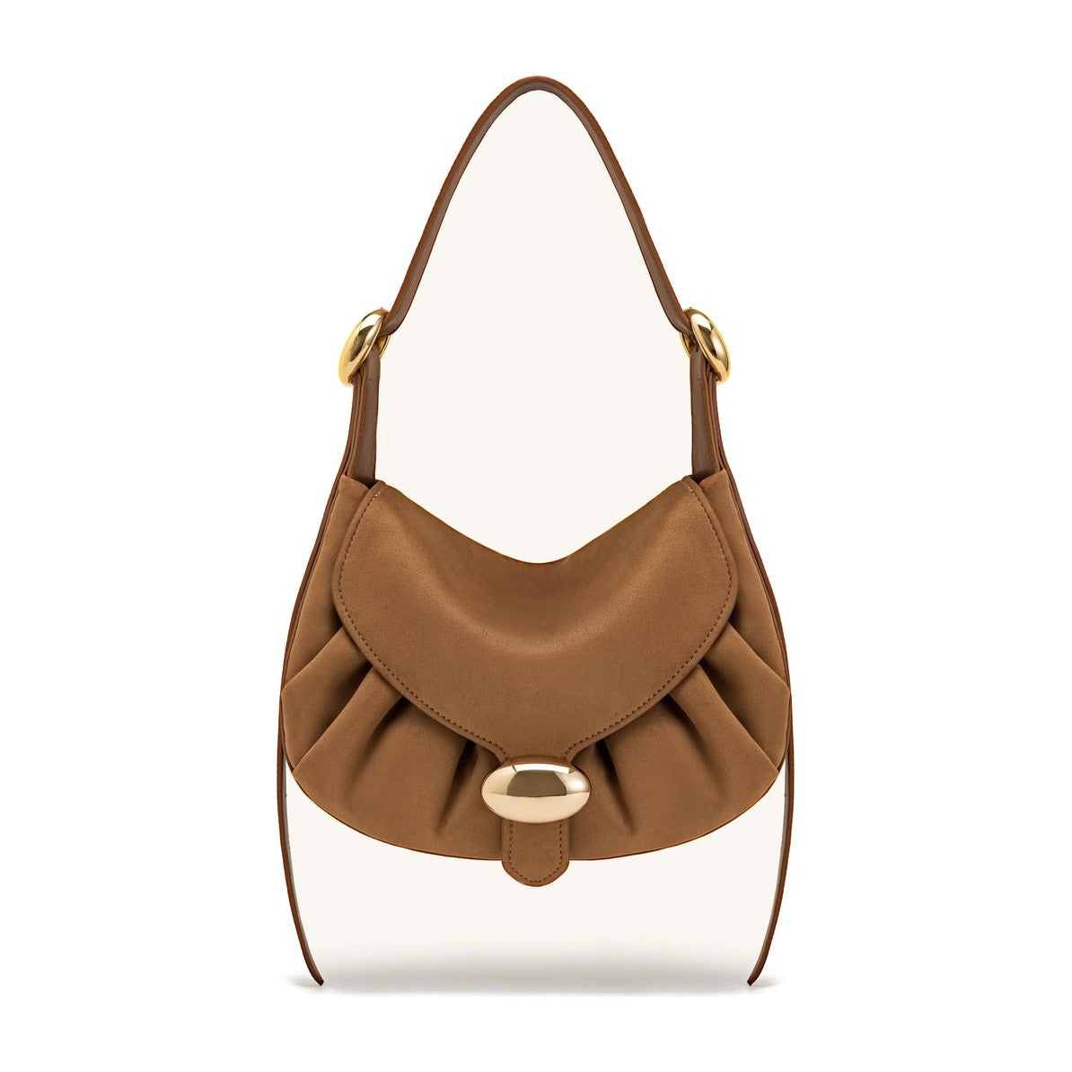 JW PEI Avery Faux Suede Draped Hobo Bag Camel