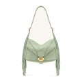 JW PEI Avery Fringe Faux Suede Shoulder Bag Mint Green