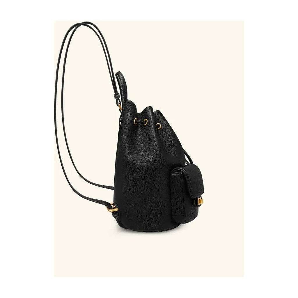 JW PEI Avery Pebbled Drawstring Utility Backpack Black