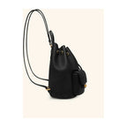 JW PEI Avery Pebbled Drawstring Utility Backpack Black