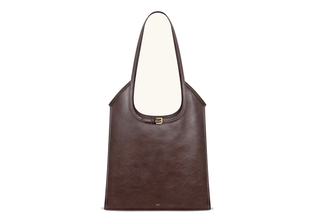 JW PEI Brooke Belted Embellished Shoulder Tote Bag Dark Brown