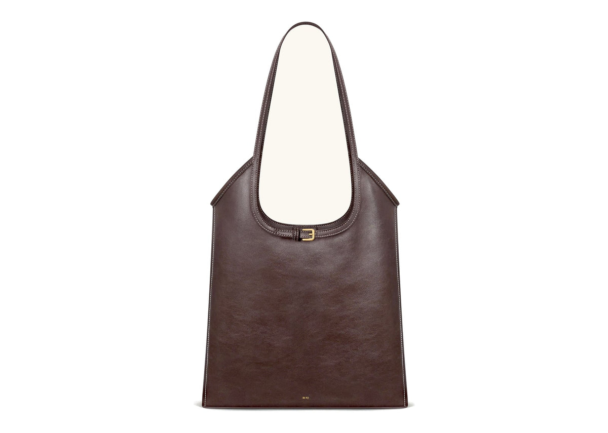 JW PEI Brooke Belted Embellished Shoulder Tote Bag Dark Brown