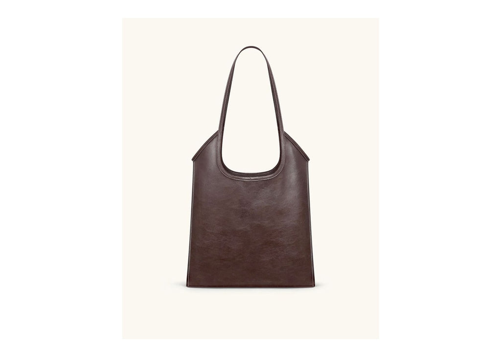 JW PEI Brooke Belted Embellished Shoulder Tote Bag Dark Brown