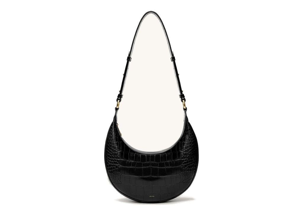 JW PEI Carly Saddle Bag Black Croc