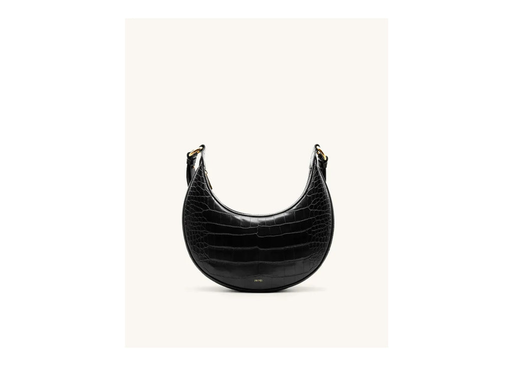 JW PEI Carly Saddle Bag Black Croc