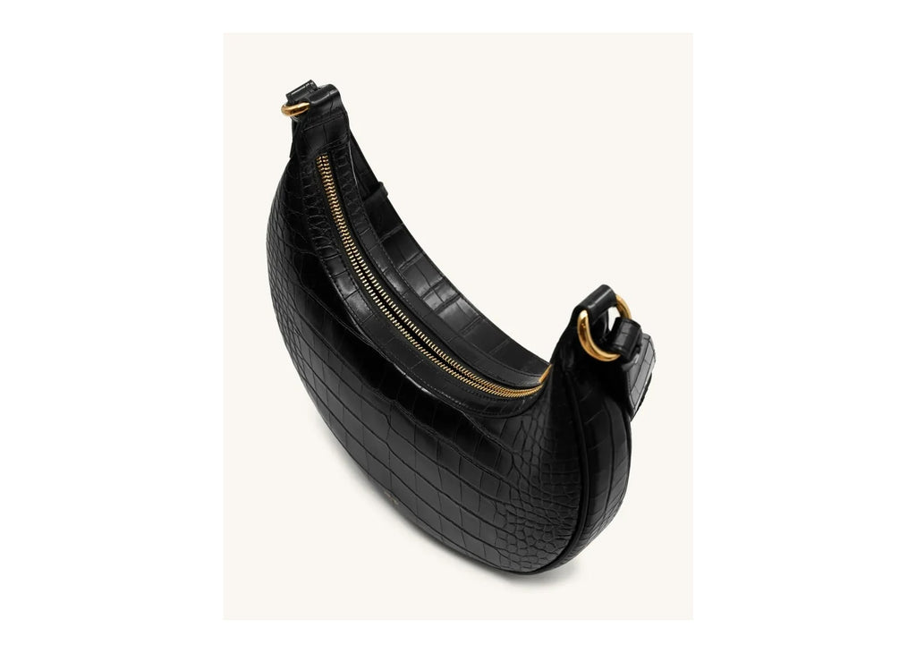 JW PEI Carly Saddle Bag Black Croc