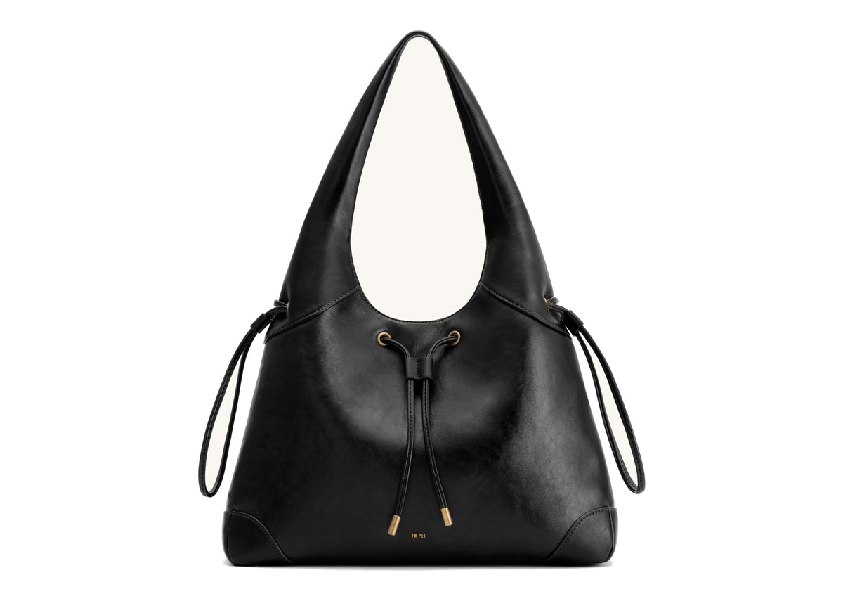 JW PEI Celandra Drawstring Hobo Bag Black