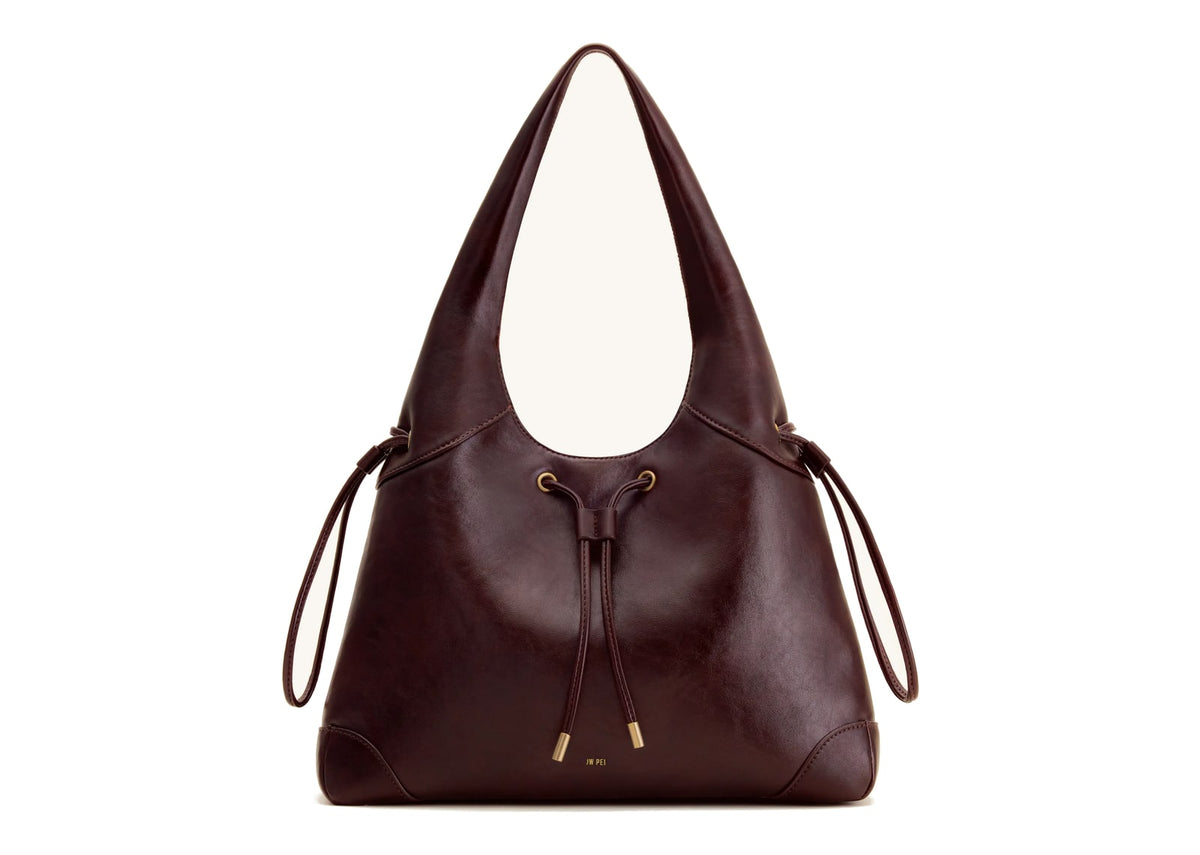 JW PEI Celandra Drawstring Hobo Bag Deep Burgundy
