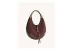 JW PEI Colette Faux Suede Crescent Hobo Bag Dark Brown