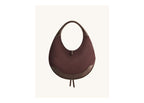 JW PEI Colette Faux Suede Crescent Hobo Bag Dark Brown