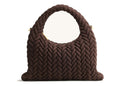 JW PEI Cora Faux Suede Quilting Handle Bag Dark Brown