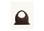 JW PEI Cora Faux Suede Quilting Handle Bag Dark Brown