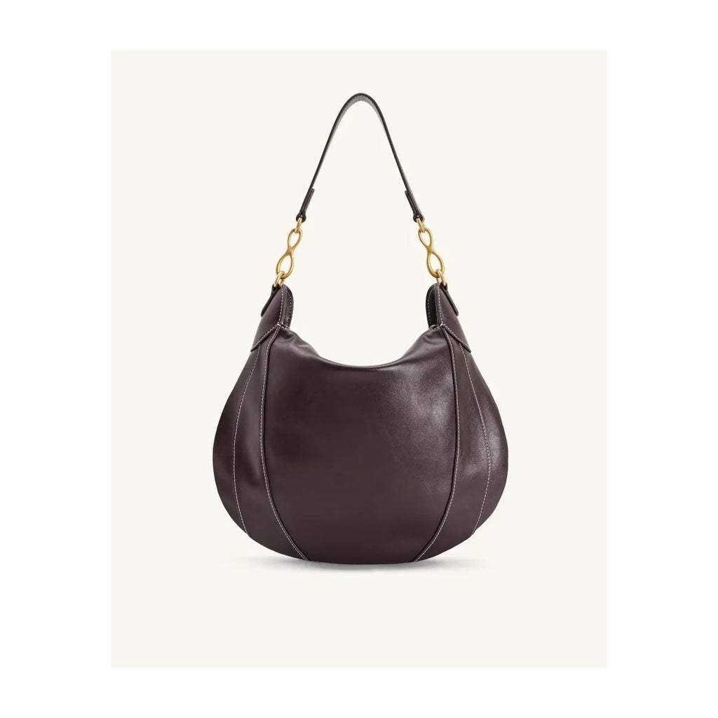 JW PEI Daria Metal Pendant Embellished Shoulder Bag Dark Brown