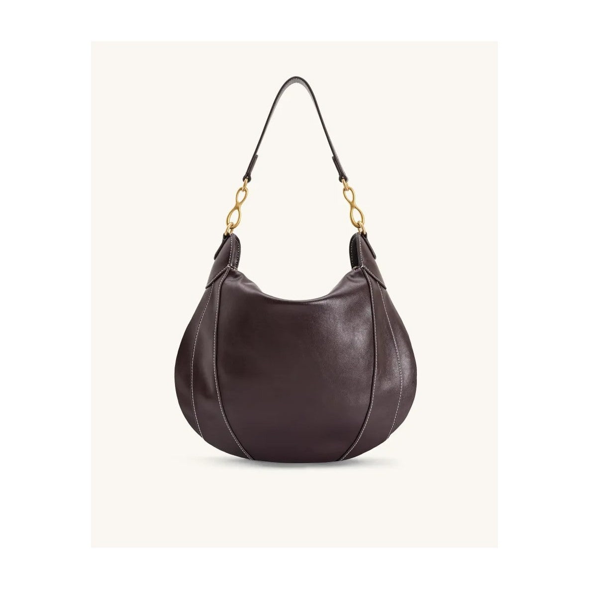 JW PEI Daria Metal Pendant Embellished Shoulder Bag Dark Brown