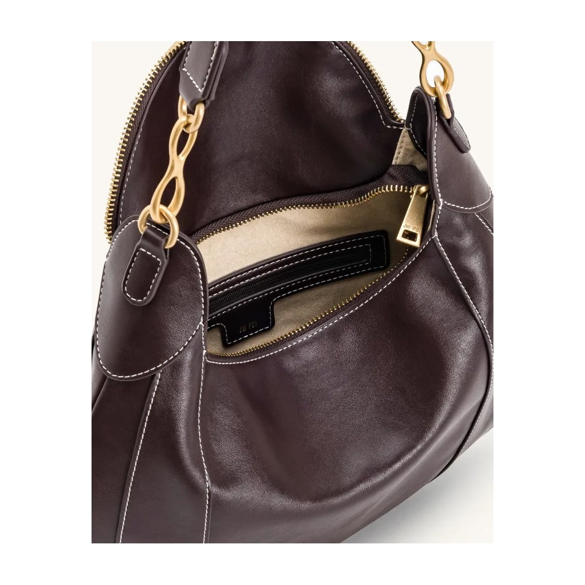 JW PEI Daria Metal Pendant Embellished Shoulder Bag Dark Brown