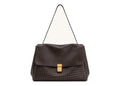 JW PEI Hilary Woven Shoulder Bag Dark Brown