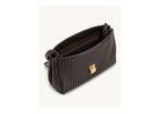 JW PEI Hilary Woven Shoulder Bag Dark Brown