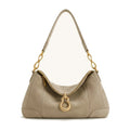 JW PEI Jayla Faux Suede Metal Pendant Embellished Shoulder Bag Grey