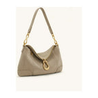 JW PEI Jayla Faux Suede Metal Pendant Embellished Shoulder Bag Grey