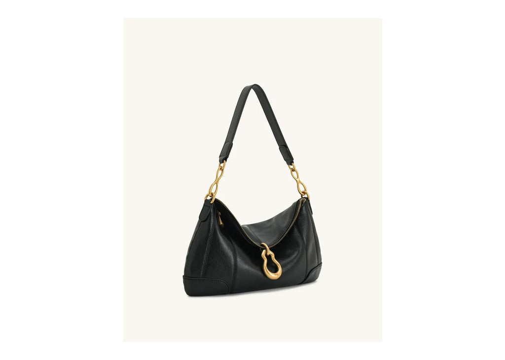 JW PEI Jayla Metal Pendant Embellished Shoulder Bag Black