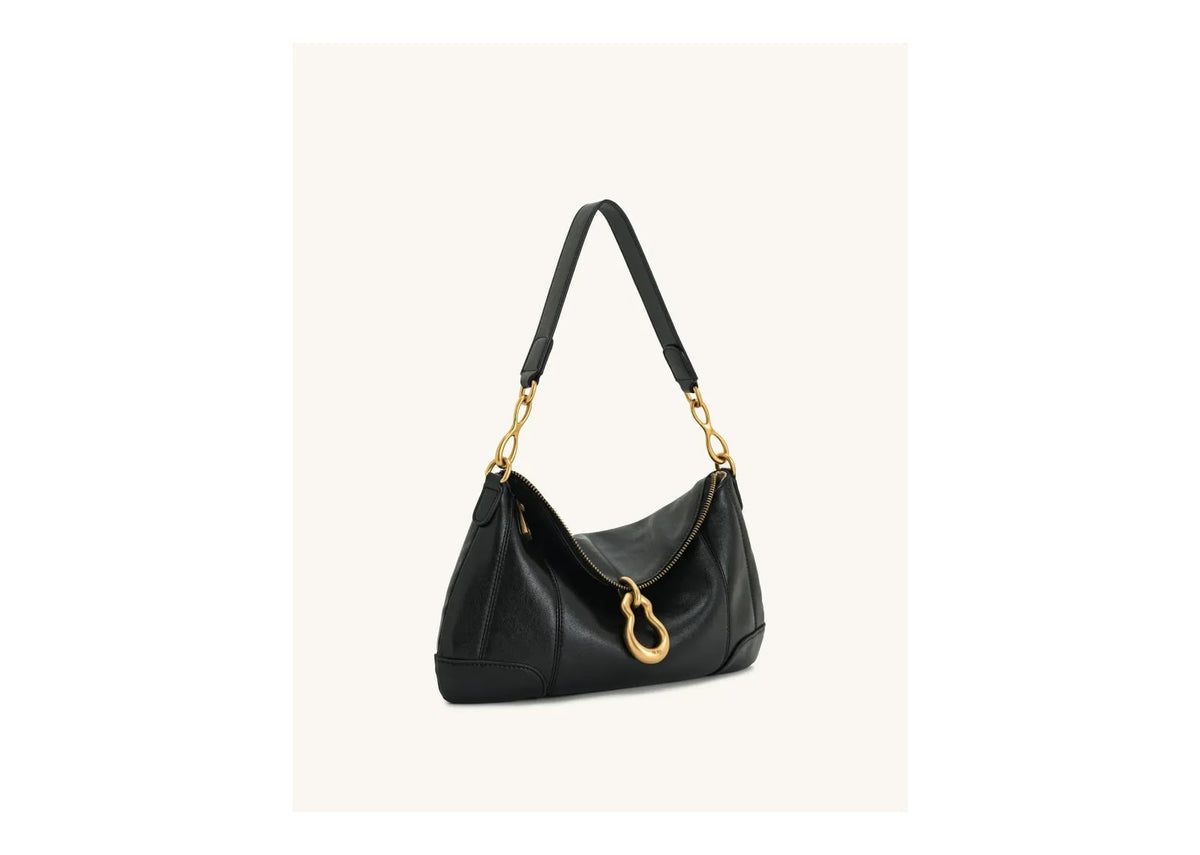 JW PEI Jayla Metal Pendant Embellished Shoulder Bag Black