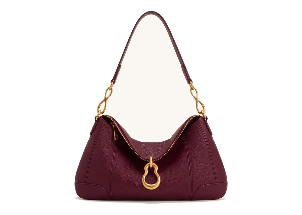 JW PEI Jayla Metal Pendant Embellished Shoulder Bag Burgundy