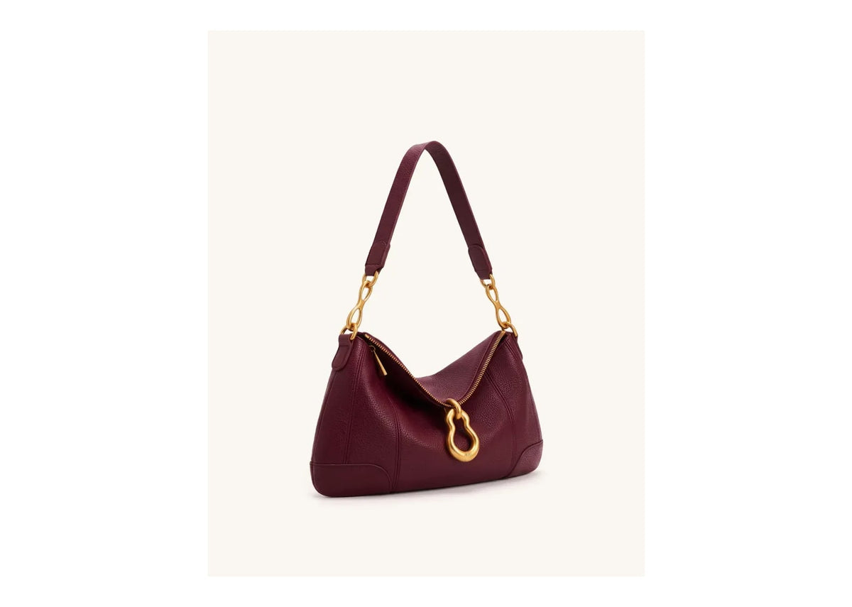 JW PEI Jayla Metal Pendant Embellished Shoulder Bag Burgundy