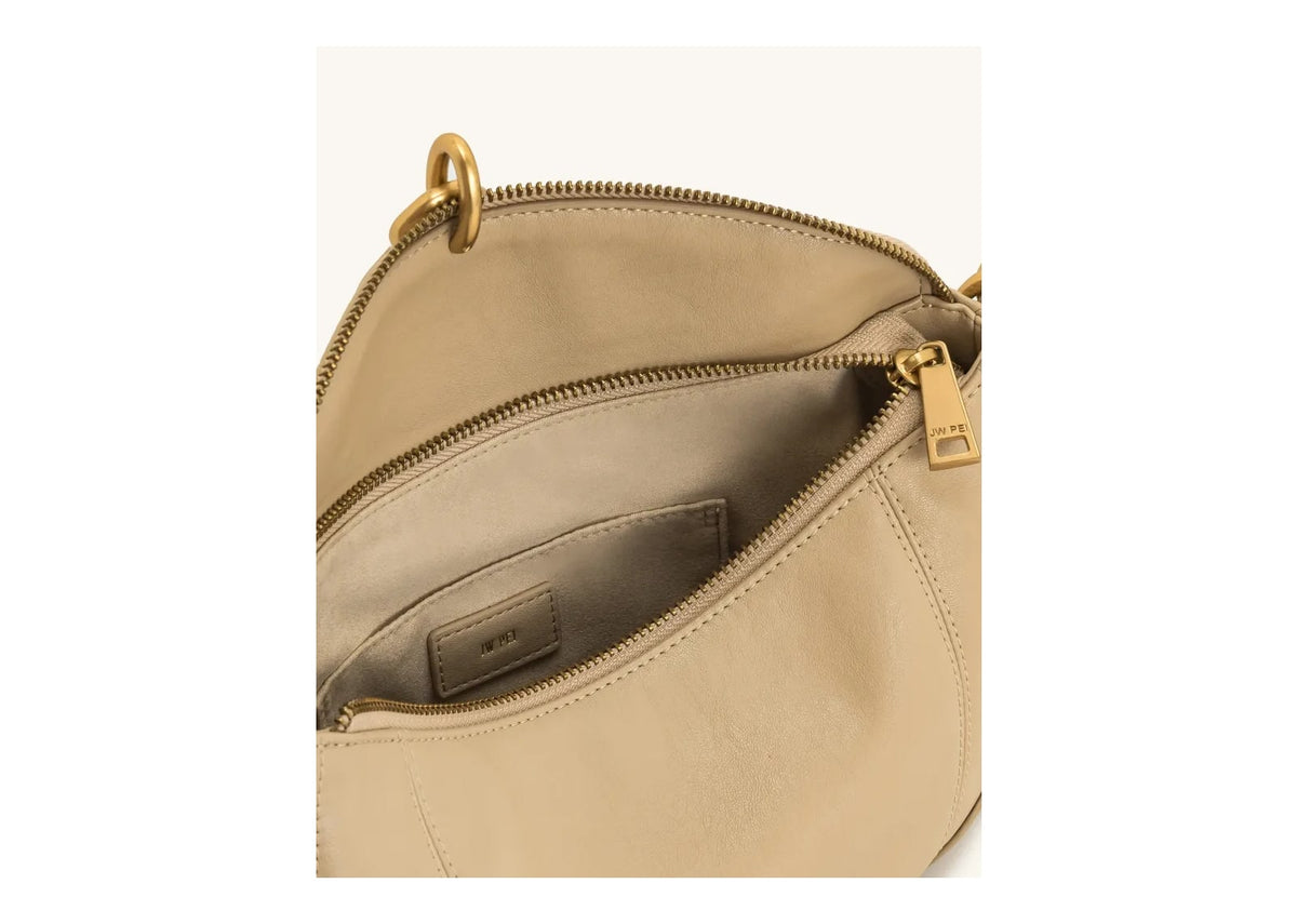 JW PEI Jayla Metal Pendant Embellished Shoulder Bag Khaki