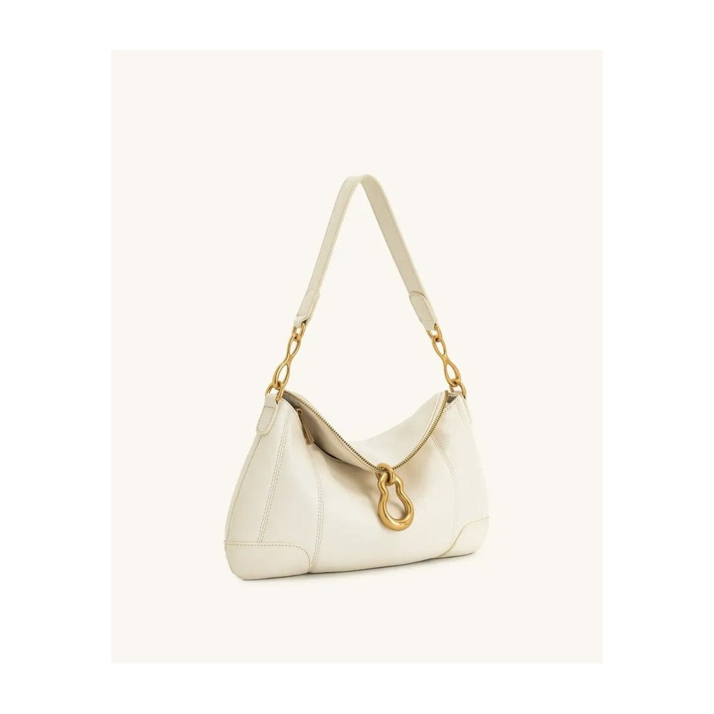JW PEI Jayla Metal Pendant Embellished Shoulder Bag White