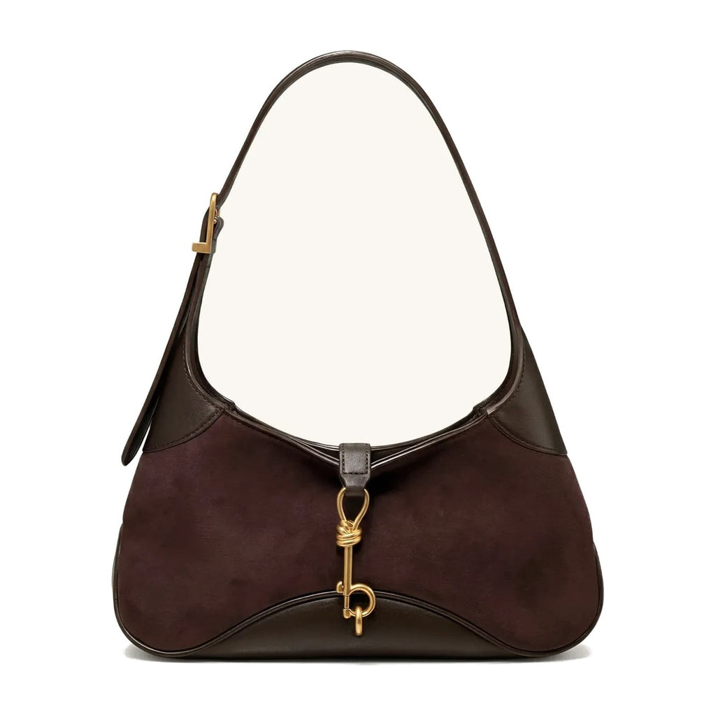 JW PEI Juliette Key Charm East-West Shoulder Bag Dark Brown