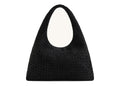 JW PEI Laura Faux Suede Woven Shoulder Bag Black