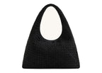 JW PEI Laura Faux Suede Woven Shoulder Bag Black