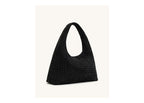 JW PEI Laura Faux Suede Woven Shoulder Bag Black