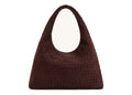 JW PEI Laura Faux Suede Woven Shoulder Bag Dark Brown