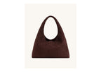 JW PEI Laura Faux Suede Woven Shoulder Bag Dark Brown