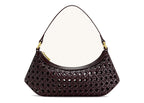 JW PEI Lily Faux Bamboo Woven Shoulder Bag Deep Claret