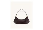 JW PEI Lily Faux Bamboo Woven Shoulder Bag Deep Claret